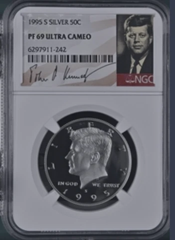 1995 S NGC PF69 Ultra Cameo Silver Kennedy Half Dollar Cover