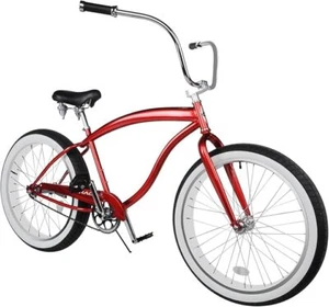 Tracer Red Bicycle AVALON 26 inch Beach Cruiser Bike Wide Saddle for Men Adult - Picture 1 of 5