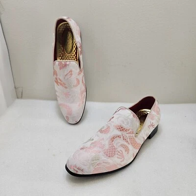 Zapatos mocasines bordados para hombre sin cordones parte superior baja graduación zapatos de vestir punta puntiaguda Foto 1 de 4