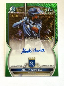 2023 Bowman Chrome Austin Charles Green Shimmer Refractor Auto RC /99 - Picture 1 of 2