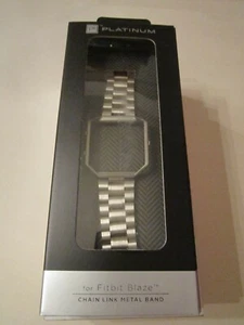 NEW FITBIT BLAZE CHAIN LINK METAL BANDS - PLATINUM - BRAND NEW IN THE BOX - Picture 1 of 9