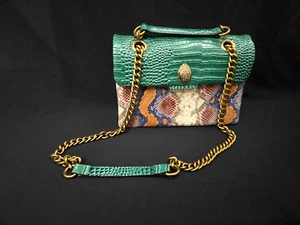 Stunning Kurt Geiger London Kensington X Reptile GREEN Embossed Leather Bag - Bild 1 von 20