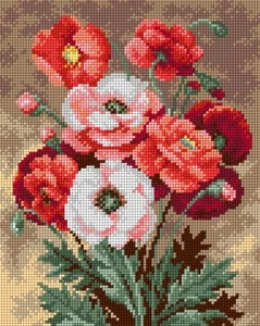 Orchidea needlepoint canvas Bouquet of Poppies 2214H- design 24 x 30 cm - Picture 1 of 1