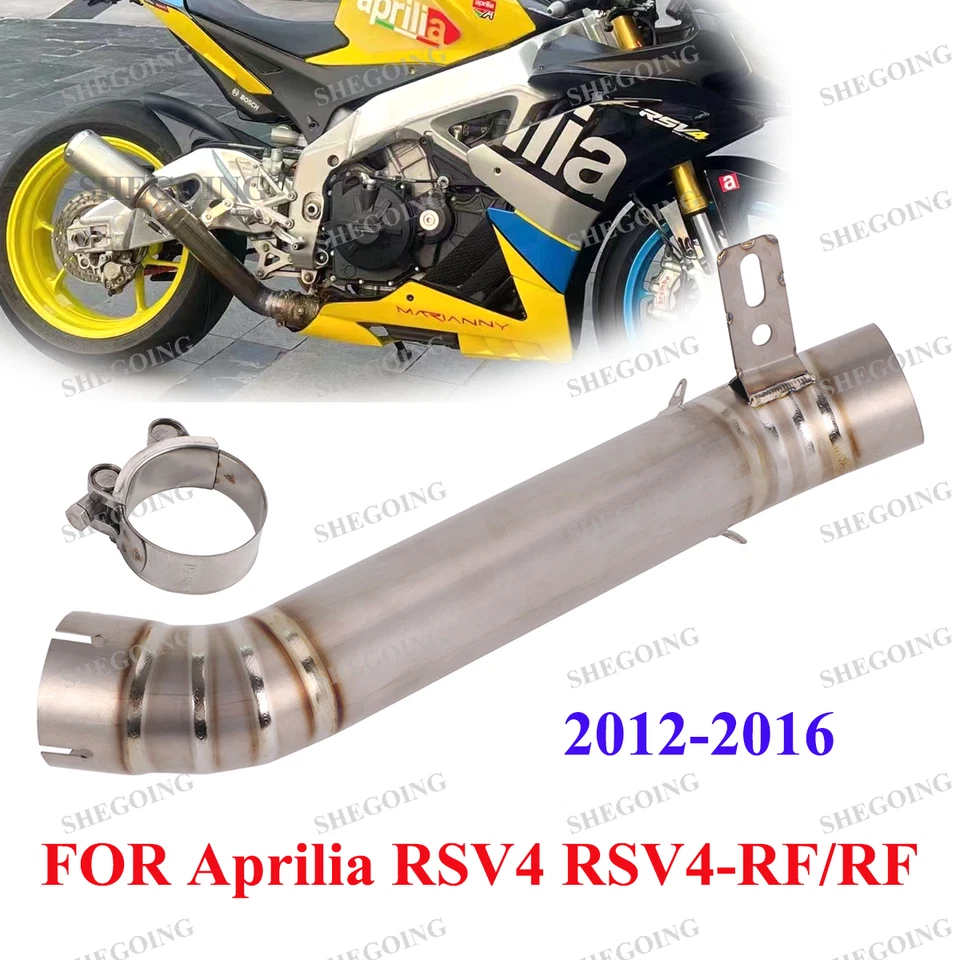 Tubo médio de escape de motocicleta titânio para Aprilia RSV4 RR/RF 12-16 60 MM - Imagem 1 de 4