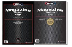 50 BCW Magazine 2 Mil Mylar Bags and Boards Acid Free Archival Storage Protector - Picture 1 of 2