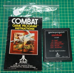 Atari 2600 Game Cart and Manual: Combat #1 - Picture 1 of 4