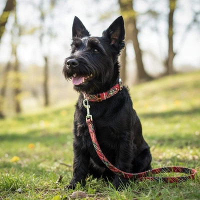 GLEN APPIN Tartan Dog Collar & Lead Set in Royal Stewart