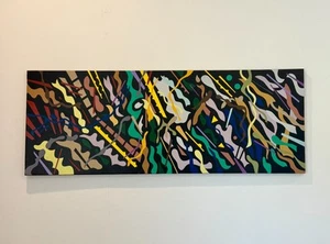 Original Acrylic Abstract Painting on Wood – 48x18 – Neural Canopy – Modern Art - Picture 1 of 6