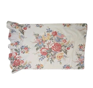 Vintage Ralph Lauren DYLAN’S GROVE Standard-Kissenbezug Blumenmuster amerikanische Flagge nicht mehr produziert - Bild 1 von 11