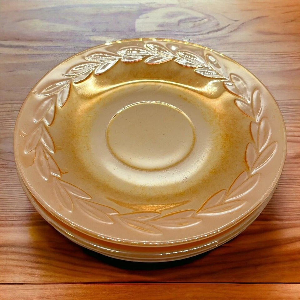 Juego de 3 platillos Anchor Hocking Fire King ámbar melocotón vidrio Foto 1 de 4