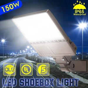 150W LED Parking Lot Light Commercial Outdoor Shoebox Street Ploe Light 22,500LM - Picture 1 of 12