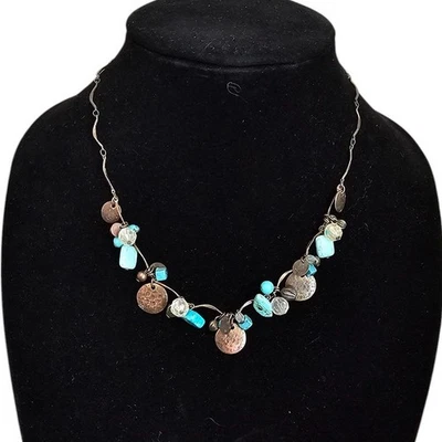 Collar vintage estilo suroeste cuentas de cobre y verde azulado Foto 1 de 4