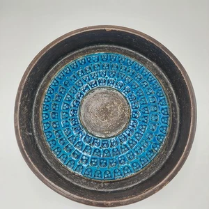 Vintage Bitossi Rimini Blue Aldo Londi Trifoglio Mid Century Modern Pottery Bowl - Picture 1 of 8
