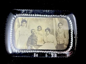 Antique Glass Photo Paperweight African American Family Excellent Condition! - Picture 1 of 5