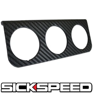 ALUMINUM TRIPLE GAUGE DASH MOUNT HOLDER PANEL POD FITS AUTOMETER P4 BLACK CF - Picture 1 of 1