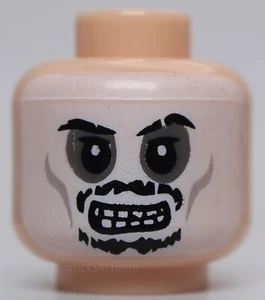 Lego Minifig Head Dual Sided PotC Jack Black Moustache Dual Sided Skull - Picture 1 of 2