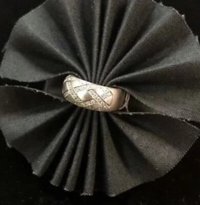 BANDA DE BODA Anillo Cúpula Pavé Diamantes Ajuste Cómodo Oro 18k Italiano 18K Foto 1 de 2