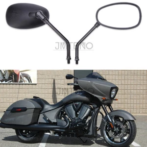 Motorcycle Rear View Mirrors Black 10mm Universal For Victory Cross Road Country - Picture 1 of 10