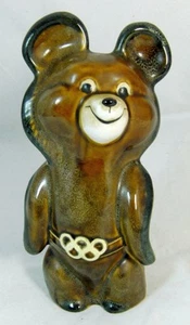 USSR 1980 Moscow Olympic Games Porcelain Mishka Bear Izolyator Plant Very Rare - Picture 1 of 7