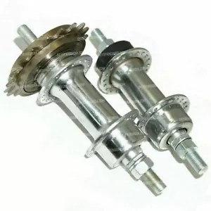 Vintage Bicycle Bike Front & Rear Wheel Hub With Free Wheel & Axle - Picture 1 of 8