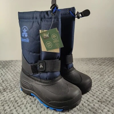 Kamik Unisex Niños The Rocket Bota de Invierno Azul Marino-Impermeable Nieve-Talla 1 Foto 1 de 4