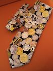 vintage NOS necktie with watches image, pure silk, by Wintex Swiss