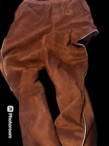 True Vintage NOS Brown Suede Stripe 90's Sweat Pants Size Med Skate Amazing Rare - Picture 1 of 7
