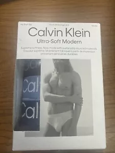 $$$ Calvin Klein Slip Uomo (Piccolo) Ultra Morbido Moderno Confezione da 3 Anchi NB3186-911 - Foto 1 di 5