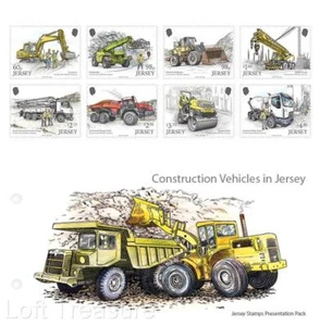 Trikot Briefmarken: "Baufahrzeuge in Jersey" 8v Präsentationspaket postfrisch 2024 - Bild 1 von 5