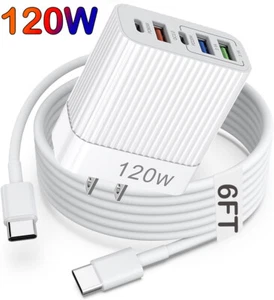 120W PD Fast Charger Charging Cable For Samsung Galaxy Z Fold6 5 4 Flip3 S24 S23 - Photo 1 sur 14