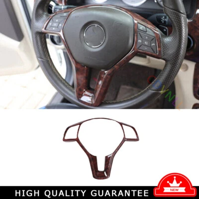 Steering Wheel Button Cover Trim Fit For Mercedes-Benz GLK 2013-2015 Agate Wood — 第 1/4 张图片