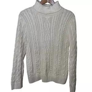 Maglione vintage Jeanne Pierre donna X-Large cavo maglia grossa cotone pescatore - Foto 1 di 7