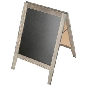 Rustic Wood A-Frame Chalkboard Sidewalk Sign, Double-Sided Chalkboard Easel - Picture 1 of 4