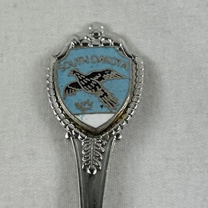 South Dakota State Souvenir Spoon 3.5” Silver Tone Flying Pheasant Etched Bowl - Picture 1 of 4