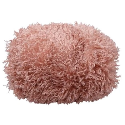 NOVO Pottery Barn Teen Faux Fur Mongolian Beanbag SOMENTE CAPA DESLIZANTE Rosa Grande - Imagem 1 de 4