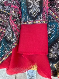 Vintage Paisley Schal, Schmuck Ton Boho oder Tisch Abdeckung 53" Quadrat - Bild 1 von 11