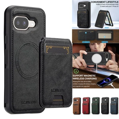 Leather Wallet Card Magnetic Magsafe Case for Google Pixel 10 Pro Xl 9A 8 Pro 7A - Image 1 of 4