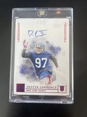 2019 Panini Impeccable DEXTER LAWRENCE ROOKIE AUTO New York Giants /75 - Image 1 of 2