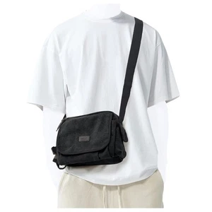 Canvas Satchel Bag men,Classic small Messenger Bag for Men,Crossbody Bag Aest... - Picture 1 of 9