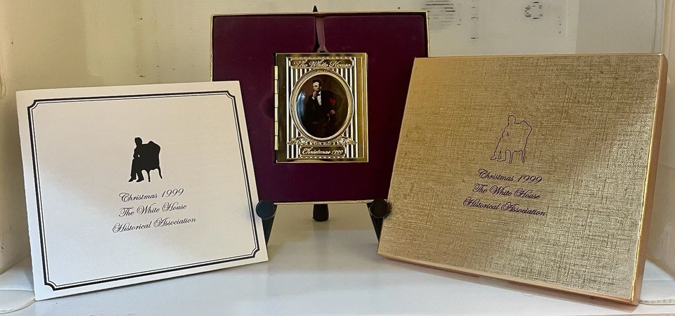 Ornamento de la Casa Blanca 1999 retrato del presidente Abraham Lincoln 15º presidente de Estados Unidos Foto 1 de 4