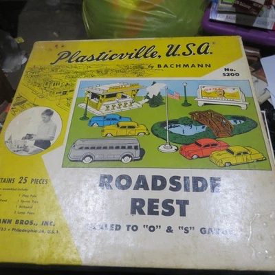 Complete set Vintage Bachmann Plasticville USA Roadside Rest #5200 -198 Box - Image 1 of 4