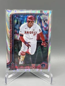 2025 Topps Chrome Gustavo Campero Raywave Refractor RC #63 Los Angeles Angels - Picture 1 of 2