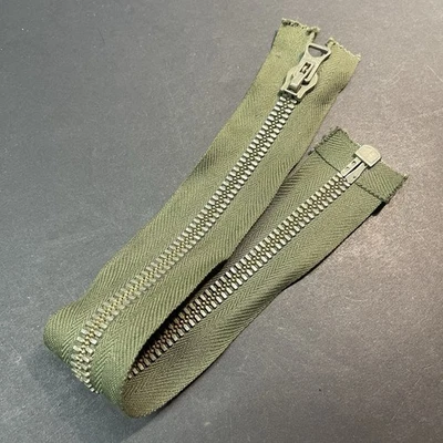 WW2 CC / Coats & Clark Metal 14.5 Zipper OPEN END Cotton Vintage USA  - Image 1 of 4