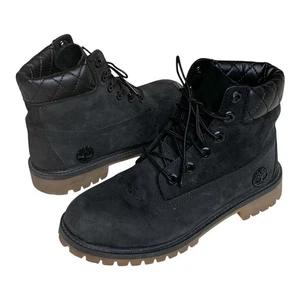 Timberland X Shoe Palace 6 Inch Limited Black Quilted Nubuck Boots Boys sz 4.5 - Picture 1 of 20