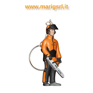 portachiavi boscaiolo STIHL con motosega casco e cuffie, idea regalo fans STIHL - Foto 1 di 1