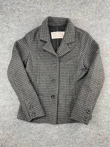 Aventura Wool Blazer Women's Small Gray Check Button Up Collared Jacket - Picture 1 of 8