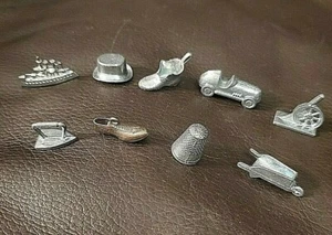 Vintage nicht mehr produziert Silber Monopoly Ersatzstücke Sie wählen - Bild 1 von 6