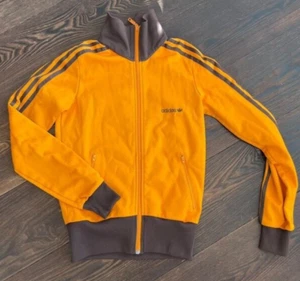 Vintage Adidas Womens Track Jacket Orange Brown Beckenbauer Retro 90s Size S 36 - Picture 1 of 4