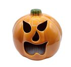 Vtg Mccoy Pottery Pumpkin Jack-O-Lantern Halloween Candle Tea Light Luminary Jol