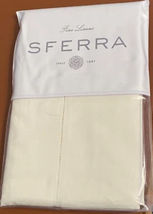 NIP SFERRA Fiorito 5810 Standard Pillow Sham 100% Cotton Sateen ITALY Ivory - Picture 1 of 6